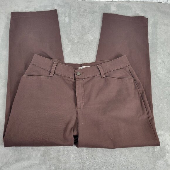 Lee Womens Pants 16S Petite 16P Relaxed Fit at Waist Brown Straight Leg BRO14E - Picture 1 of 9